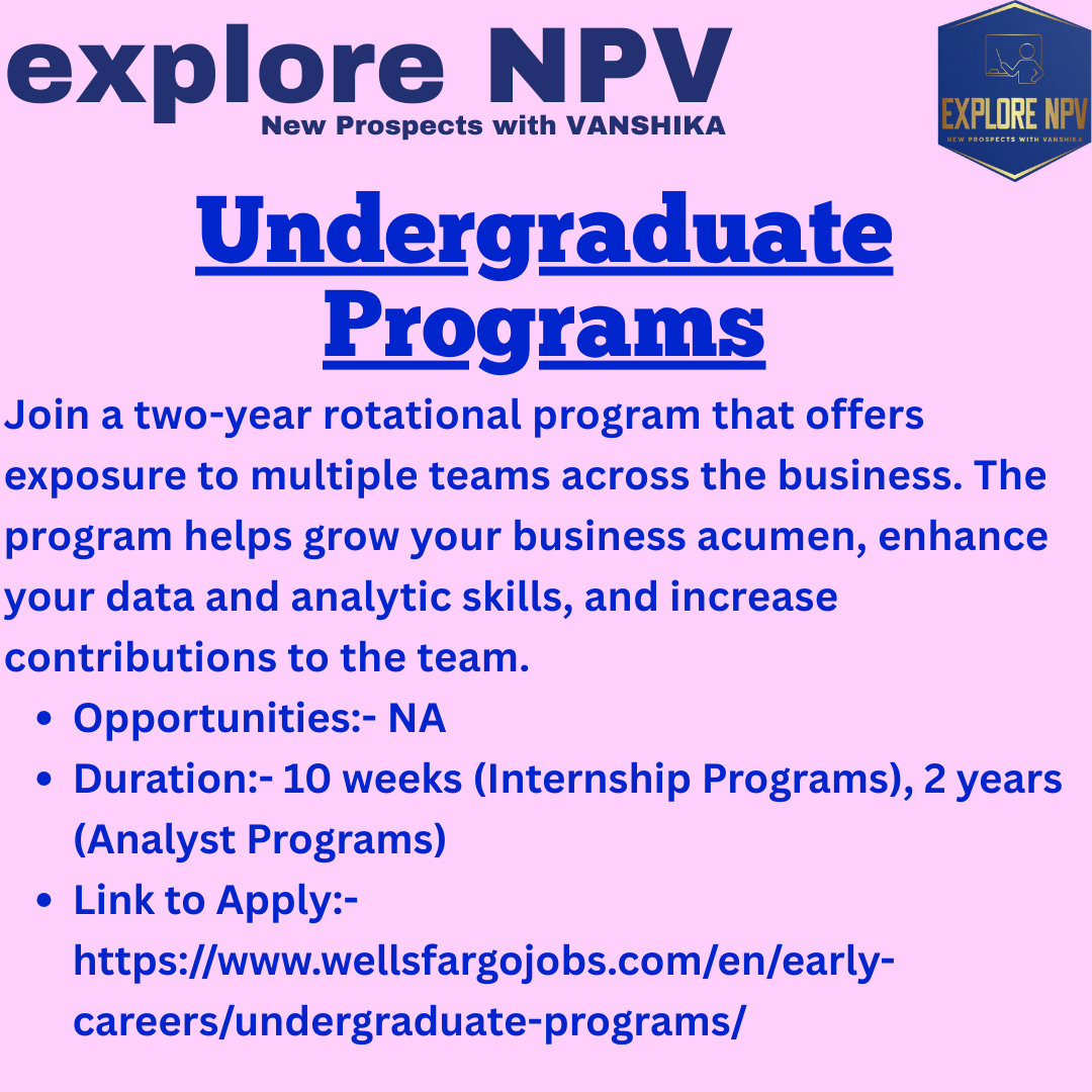 ExploreNpv's tweet photo. 💼🌍 Early Careers Series – No. 10 🌍💼
Yes, you read that right — Wells Fargo is in the spotlight today 🏦✨

At Explore NPV, Jaipur 📍, we empower future finance leaders 🚀
Master CFA 📊, FRM 📈 &amp; Financial Modelling 💻 and unlock global career paths 🌐 https://t.co/w73IeicvfQ