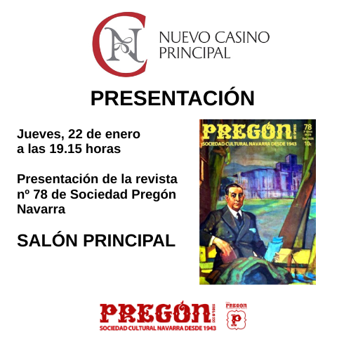 Nuevo_Casino's tweet photo. 📝 𝗦𝗲𝗺𝗮𝗻𝗮 𝗱𝗲𝗹 𝟭𝟵 𝗮𝗹 𝟮𝟱 𝗱𝗲 𝗲𝗻𝗲𝗿𝗼 𝗱𝗲 𝟮𝟬𝟮𝟲

🗓️ Jueves, 22 de enero, a las 19.15 horas.

Presentación de la revista nº 78 de la "Sociedad Pregón Navarra". 

Colaboración con Pregón Navarra. https://t.co/7wMk0TFzcE