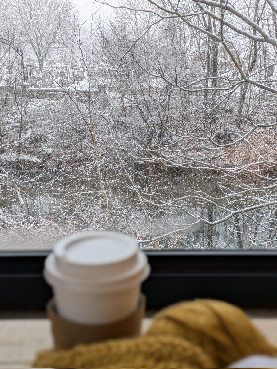 VioletSmiling3's tweet image. Got a coffee at one of my favorite local cafes and now I'm watching the snow fall as I crochet a baby blanket for my cousin. Today is going to be a good day.