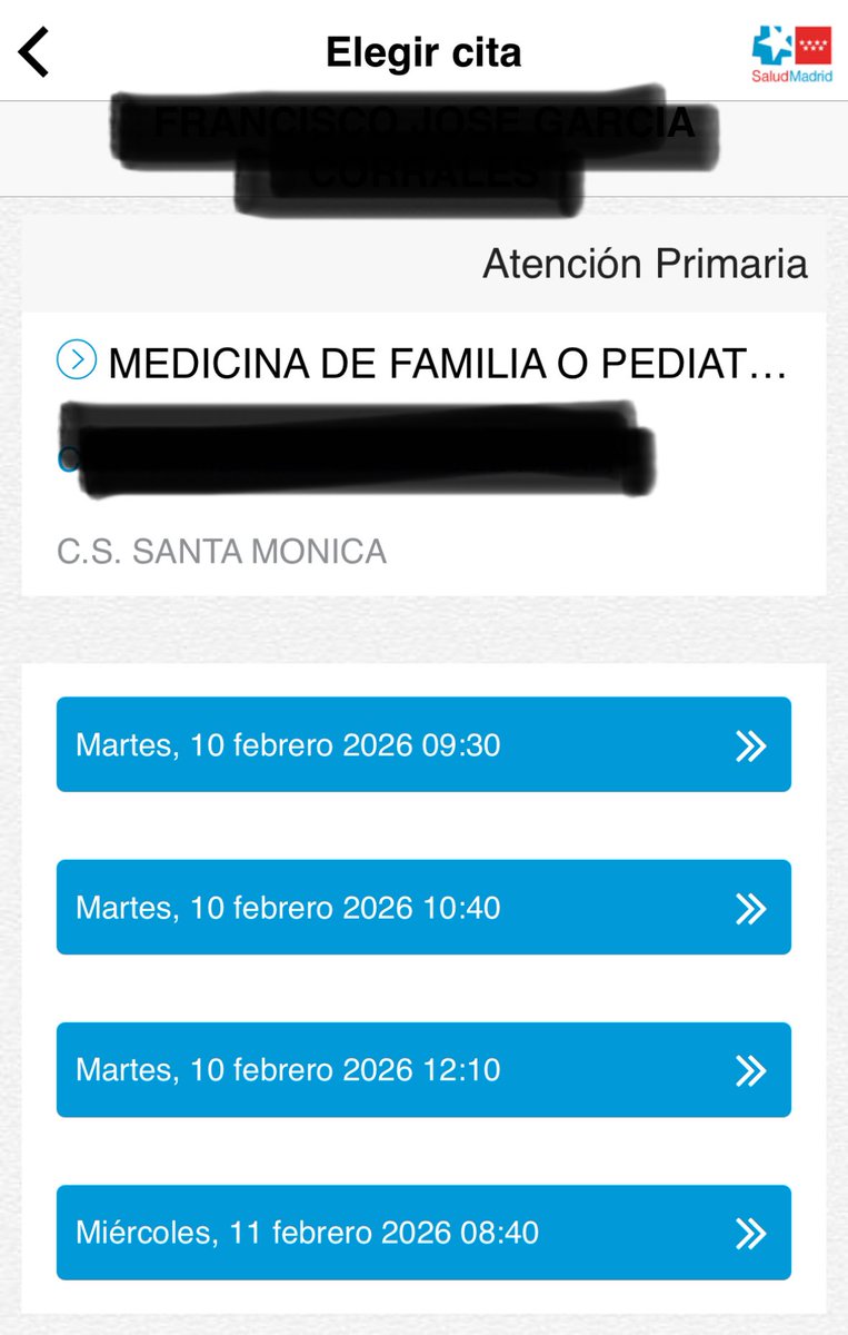 La primera cita disponible con mi médica de familia es en 24 días.

PD: El grupo Quirón, ha duplicado el dinero que recibe de la Comunidad de Madrid desde que Ayuso es presidenta.

PPD: Su novio es comisionista del grupo Quirón. Le investigan por corrupción entre los negocios.