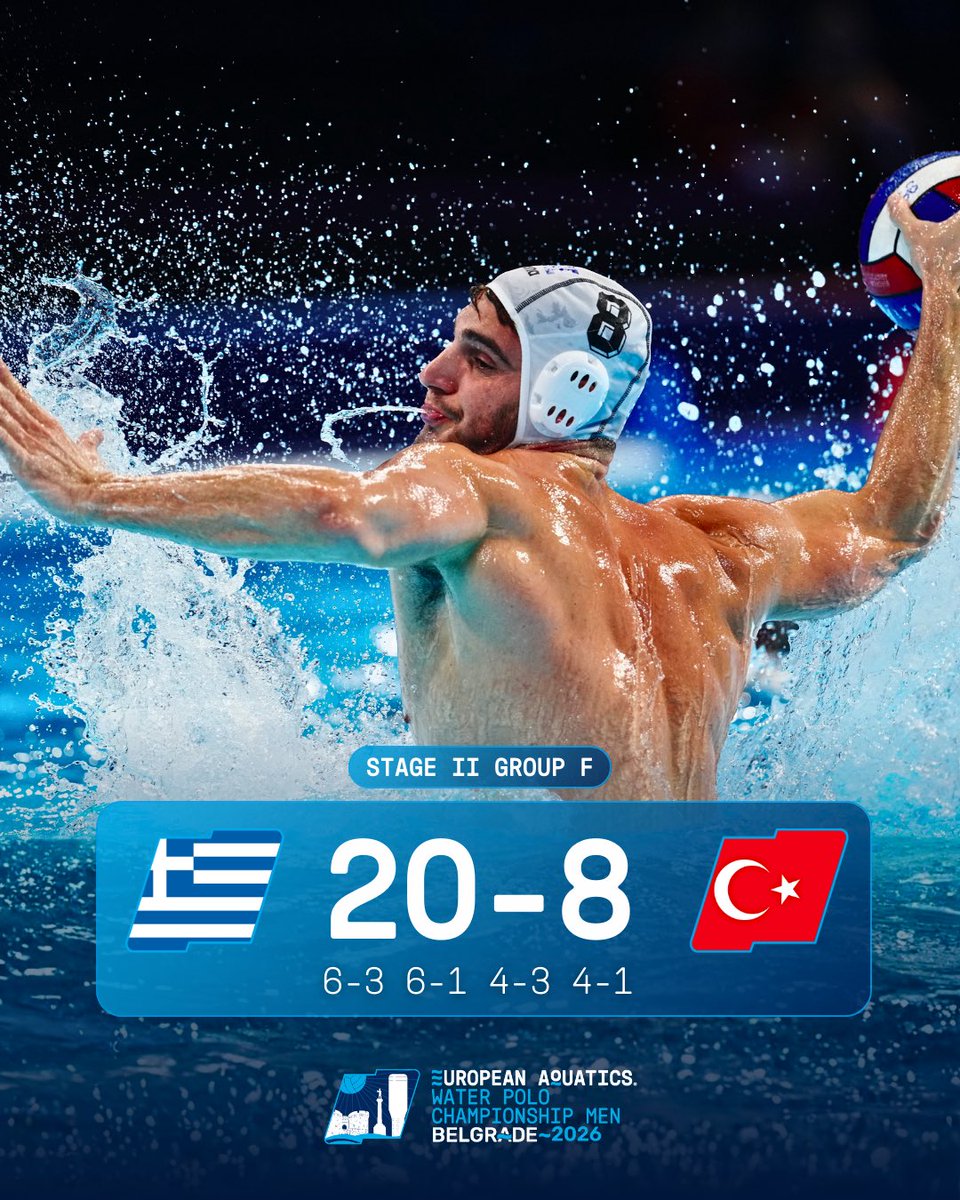 Euro_Waterpolo's tweet image. Greece smash past Türkiye to stay unbeaten at #EWPC2026.