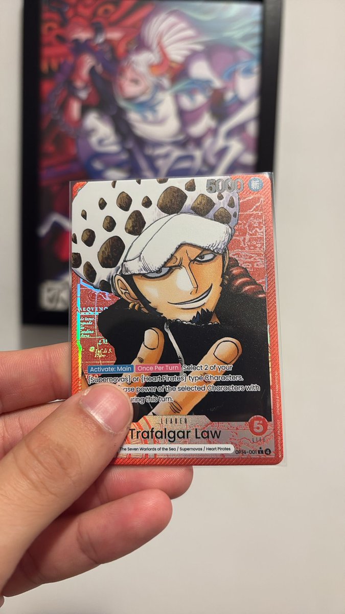 LessoTCG's tweet image. Went to the first OP-14 meta locals today with Law. I think this leader will have to survive to the meta. 

1st Round: OP-14 Crocodile❌
2nd Round: PRB1 Sanji✅
3rd Round: Imu❌
4th Round: OP-12 Zoro✅
5th Round: OP-13 Bonney❌