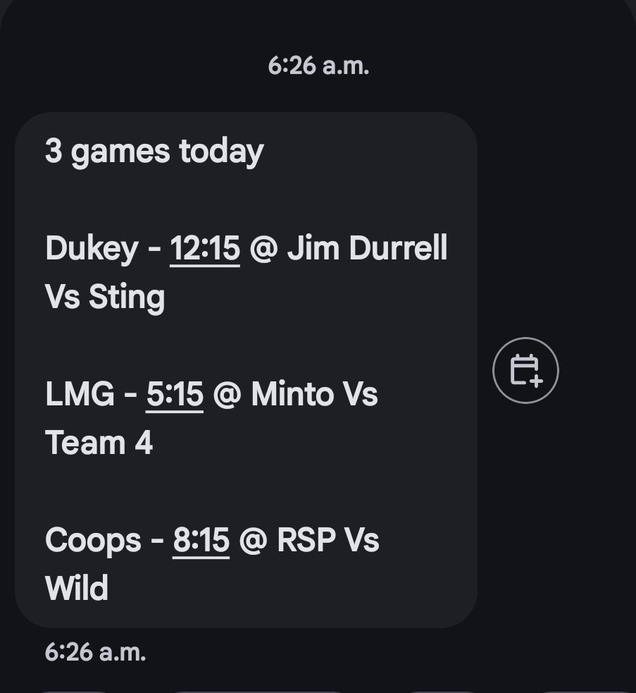 The Leppards are 0-1 so far today 
Really need Grace's team to step up and send a message against  the rival Team 4 this evening