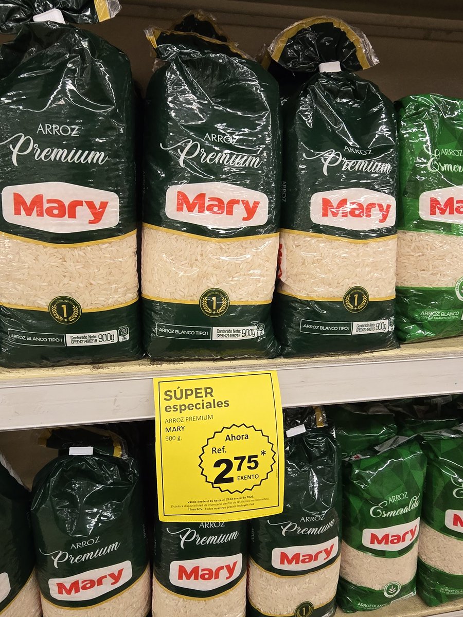 Dios mio, el arroz bajó casi UN DOLAR!! 

10 de Enero / 17 de Enero