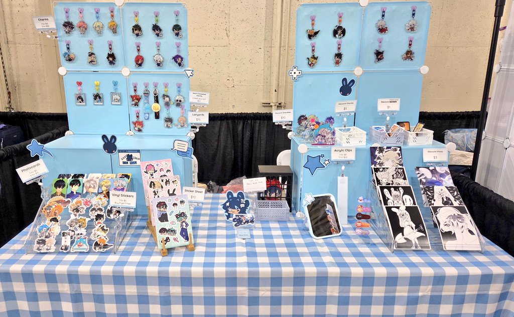 kounoha's tweet photo. ALL SET UP!!!!!! Come by and say hi!! Ill try to not look too dead (guy who flew in at 1am)  #ANIMEImpulseLA2026 https://t.co/Dm0M28nJBA