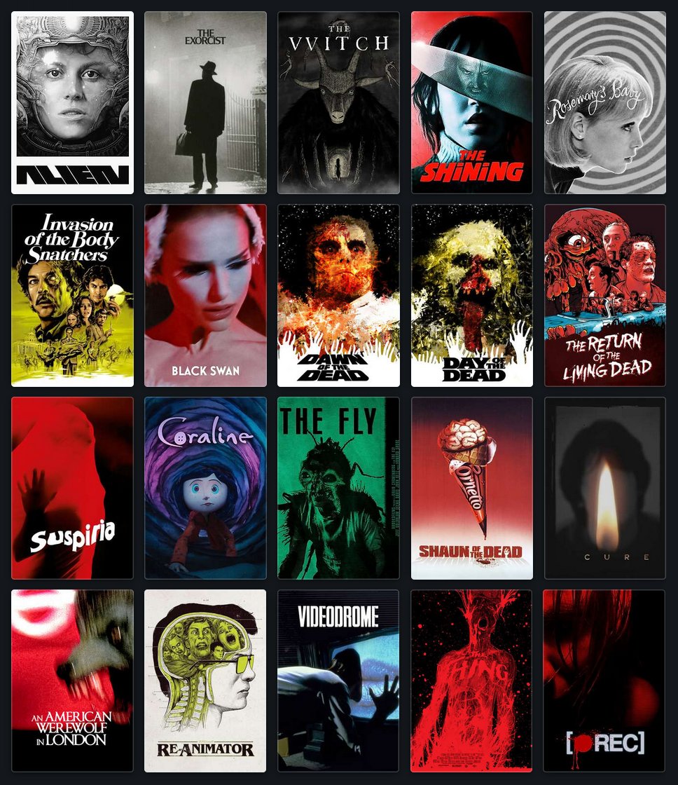 letterbub's tweet image. Inspired me to try and make my horror Top 20, don't ask me to order them. There'd probably be some changes if I rewatched some of the movies that didn't make it #filmtwt