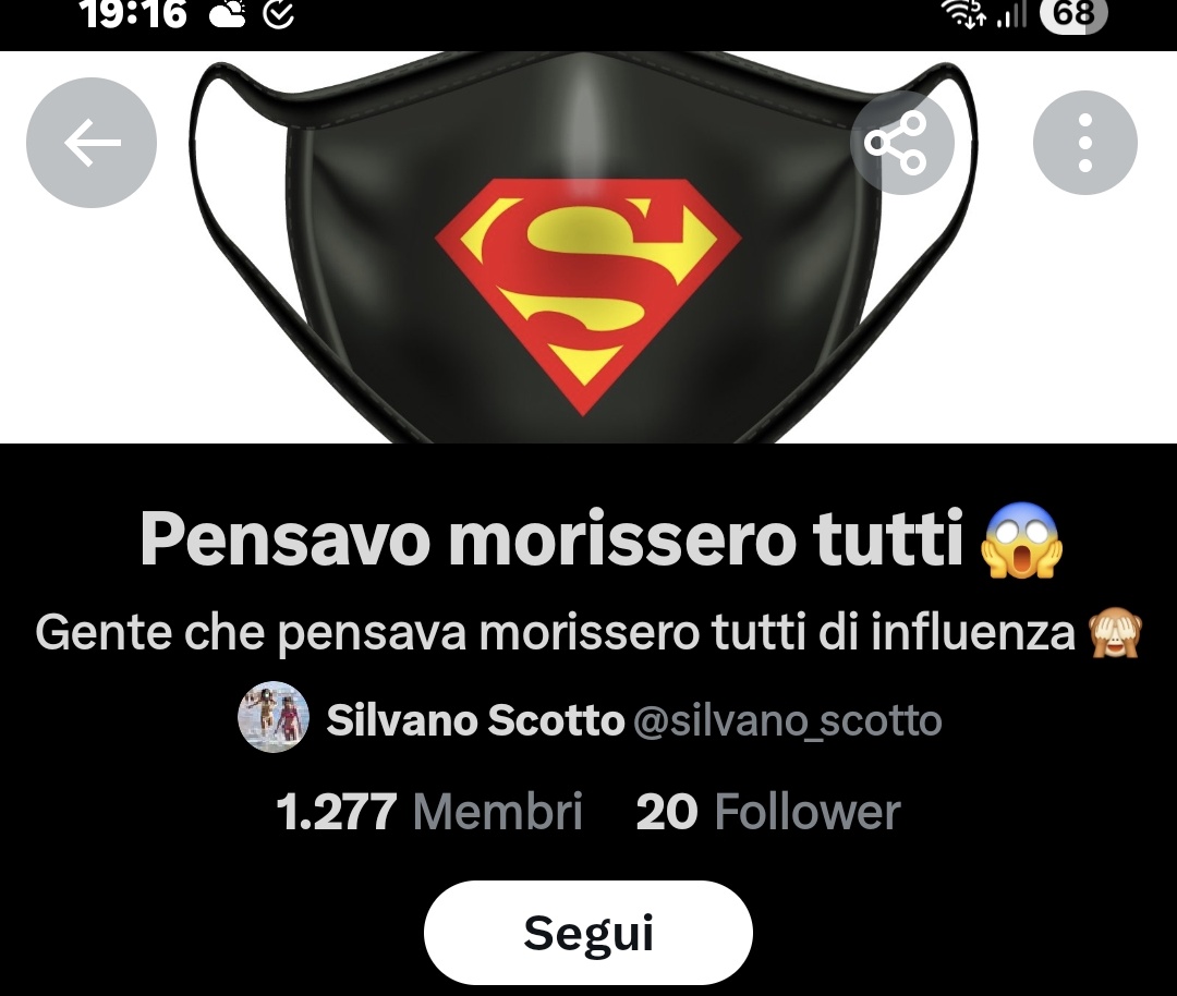 Il novax profuffa mi ha aggiunto in questa lista. Non esattamente il più sveglio della cucciolata.