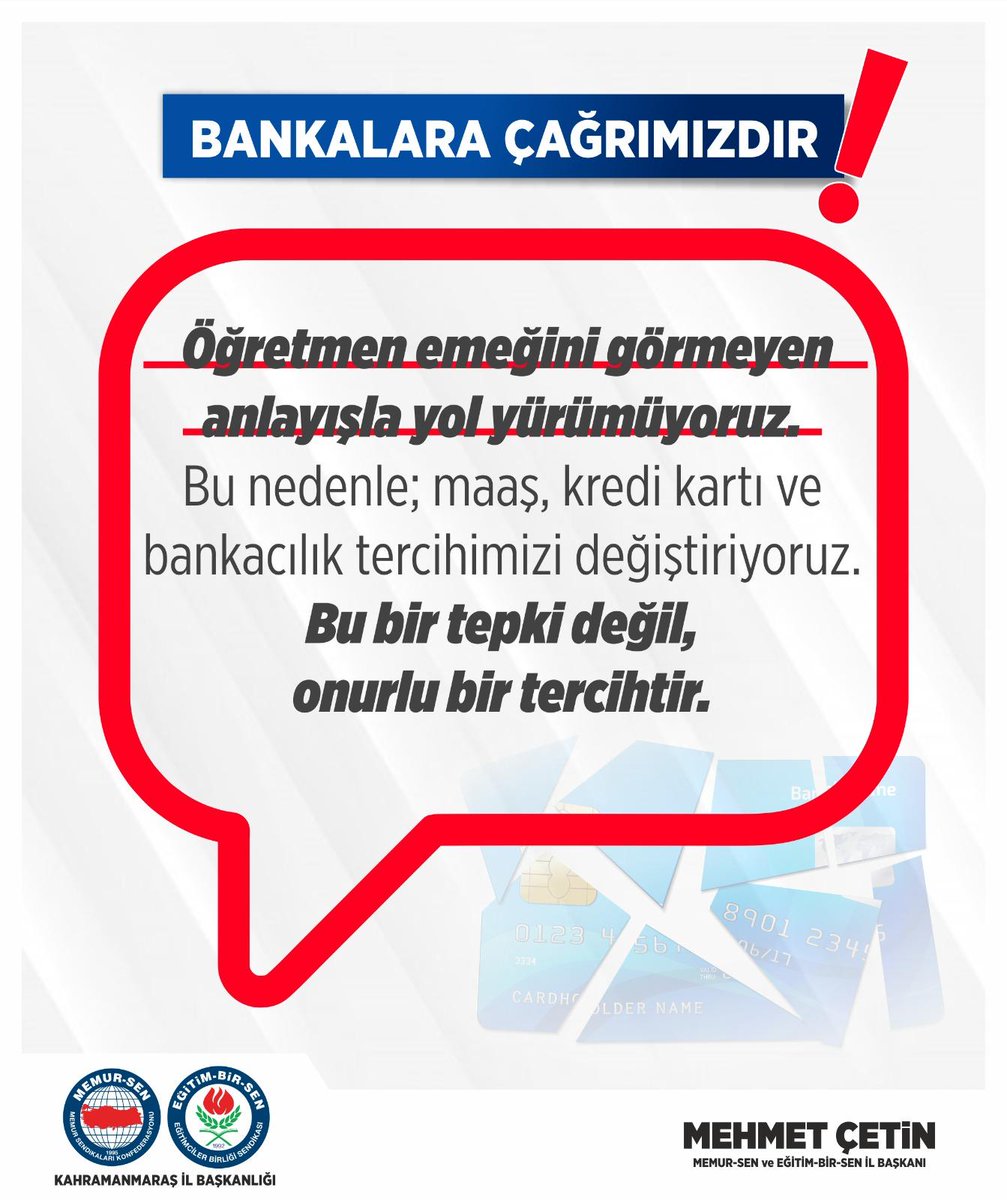 Eğitim -Bir- Sen olarak her zaman eğitim çalışanlarının yanındayız.
#Kahramanmaraş 
 #EğitimBirSen 
 #BankaTercihimDeğişti 
 #ÖğretmeneDeğer 
#EmeğeSaygı 
#PromosyonGerçeği