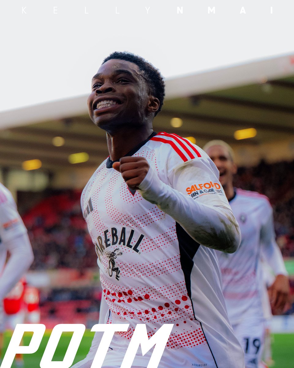 SalfordCityFC's tweet image. Another goal added to the season tally ⚽️

You've voted @kellnmai10 as today's Player of the Match 🌟