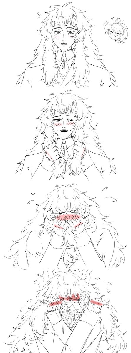 hanaki_han's tweet photo. ロマレフ
‘Oh no, my 40 years old professor can’t be this cute!’ type of situation.
It’s specifically pre-Flauros Lev, and Romani doesn’t have any tact. 
Also I really like the idea of Lev unconsciously grabbing his hair when he’s too overwhelmed. https://t.co/hzjM86Z5GA