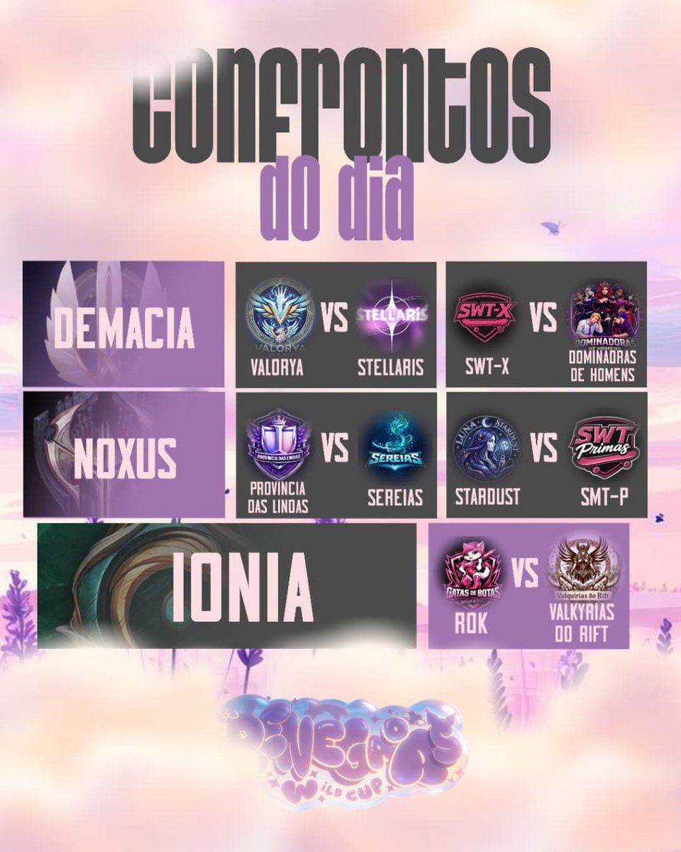 renegadaswc's tweet image. Nossos confrontos já tem data e hora marcada. Escolha seu favorito e venha torcer! #RENEGADASWC