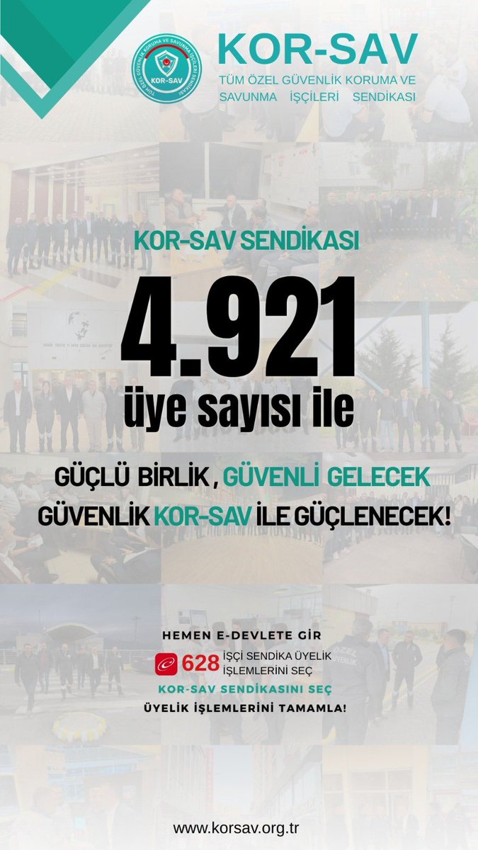 korsav628's tweet photo. KORSAV, hiçbir üst yapıya bağlı olmadan tamamen özgür ve bağımsız bir şekilde 4.921 üyeye ulaştı! 

Bu başarı; emeğin, inancın ve dayanışmanın örgütlü güce dönüşmesidir. Üyelerinin iradesiyle büyüyen KORSAV, bugün daha güçlü, daha kararlı. Hep birlikte güçleniyoruz! https://t.co/bBymiK1py0