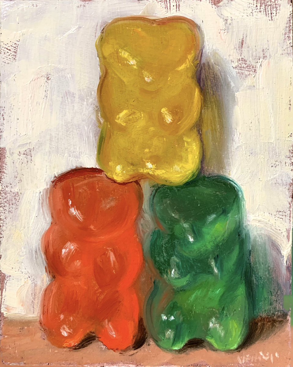 My oil painting of Gummy Bears