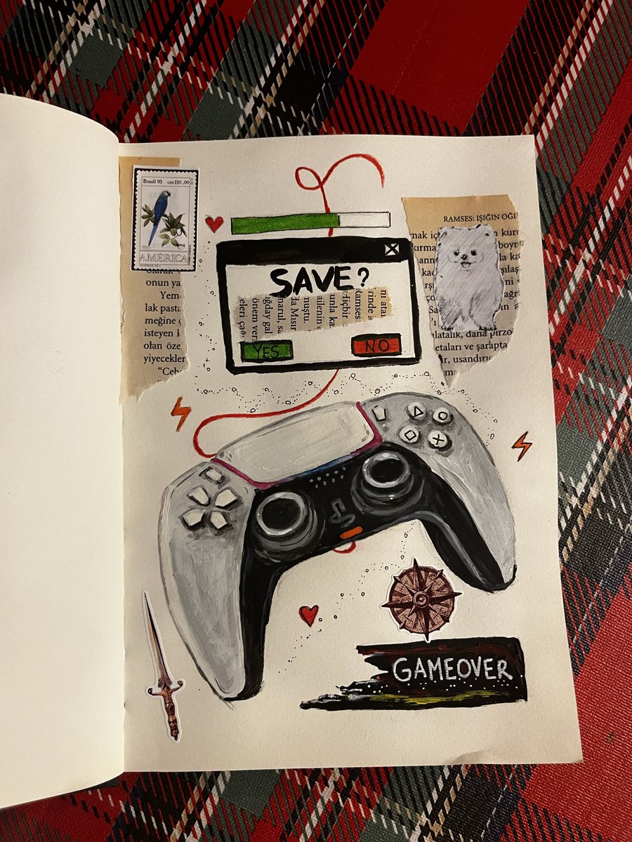 Bir oyun severin ajanda sayfası tabiki böyle olur..🥳 sol tarafı henüz planlamadım ama oyunsal birşey ekleyeceğim.🌸