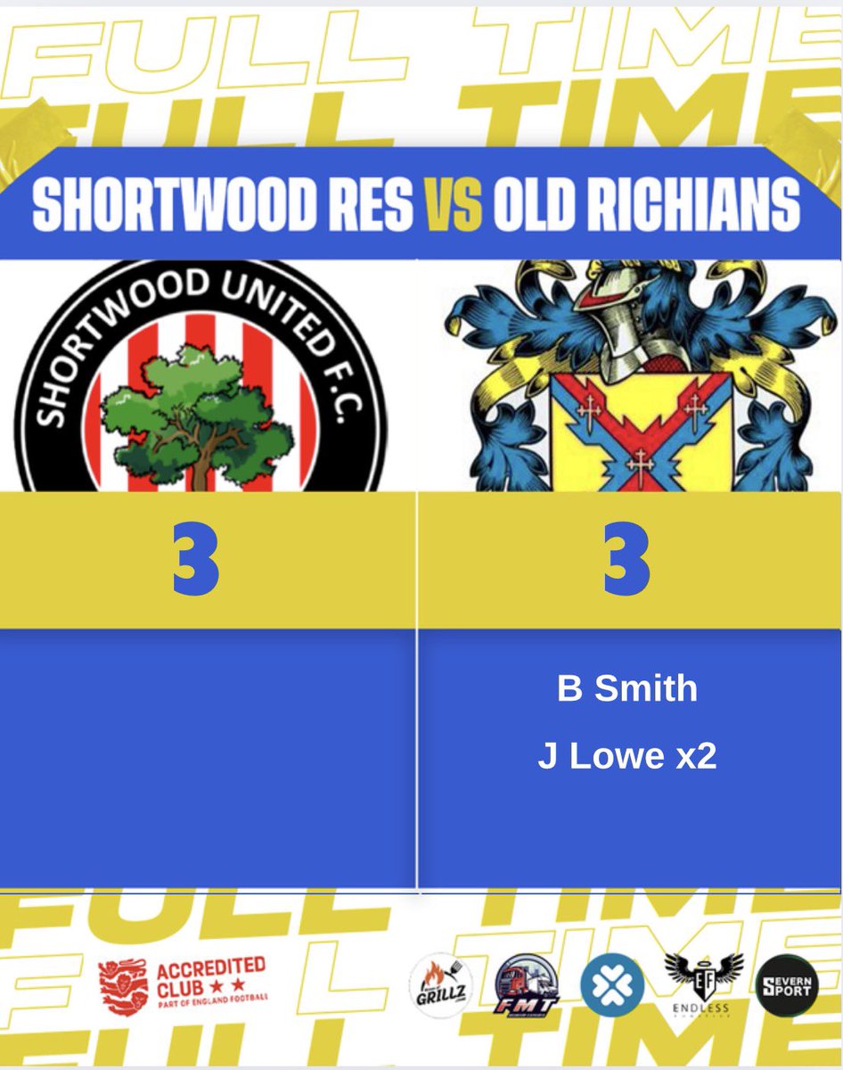 Oldrichiansafc's tweet image. Todays Results: 

@ShortwoodUtdFC 3-3 Old Richians  

Old Richians Res 5-5 @BossFC2016 (6-7) on pens

2 games, 16 goals. 1sts fight back from 2-0 down to lead only to have the points taken from us due to a 30 yard screamer. 

Reserves bow out on pens after a 10 goal thriller.