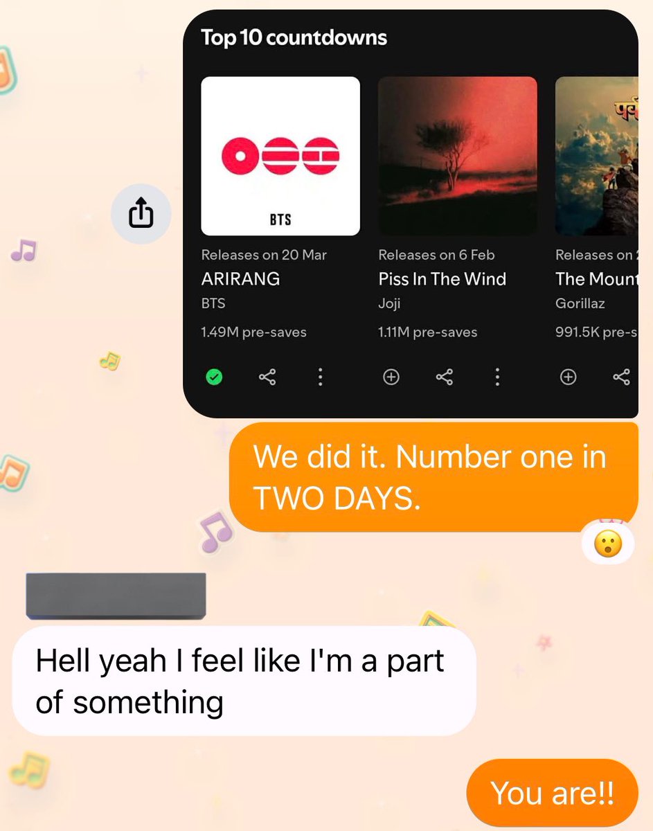 I had my friends pre-save the album and told them it’s at number one ☺️