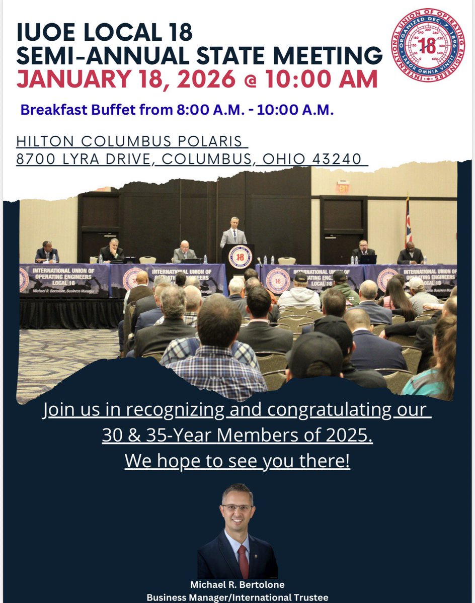 Join us tomorrow at the Semi-Annual State Meeting as we recognize our 30 &amp; 35-year Members of 2025. We hope to see you there.