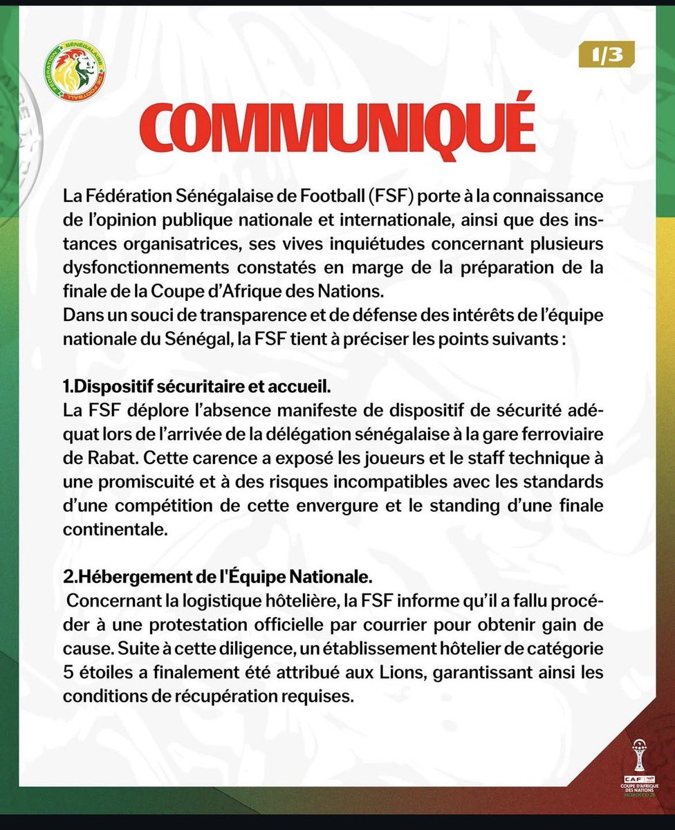 LPodcan's tweet image. Déçu du comportement de la @Fsfofficielle et des déclarations du coach à la veille d’une finale qui peuvent enflammer les RS et impacter les relations fraternelles entre nos deux peuples.  
- Des centaines de supporters sénégalais se sont déplacés pour accueillir les joueurs et…