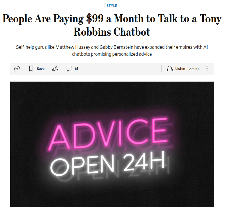 WSJ chatbot pricing screenshot
