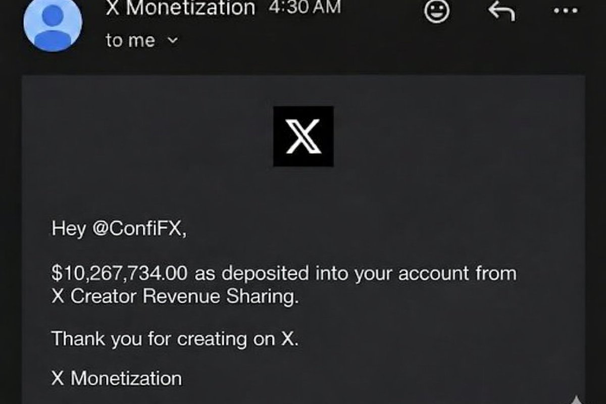 ConfiFX's tweet image. First Payout. Thank you Elon Musk