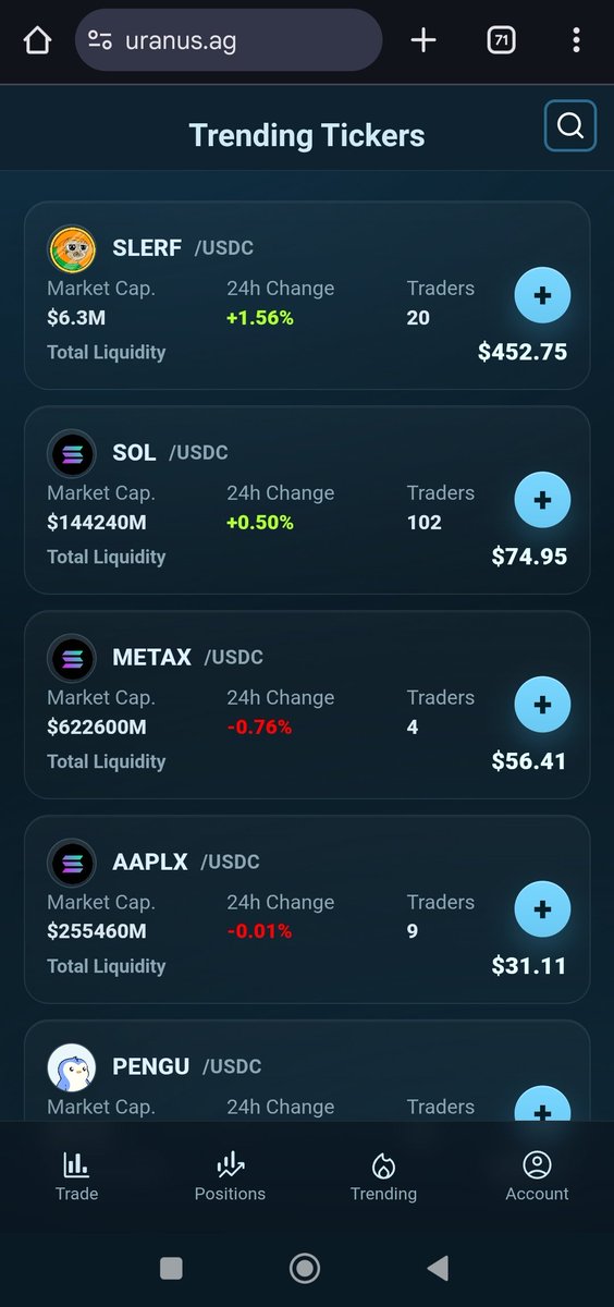 Trending Tokens tab has been fixed on mobile web for both Android &amp; iPhone.

<a href="/solanamobile/">Seeker | Solana Mobile</a> Seeker getting the fix on next week's deploy as part of more stuff.