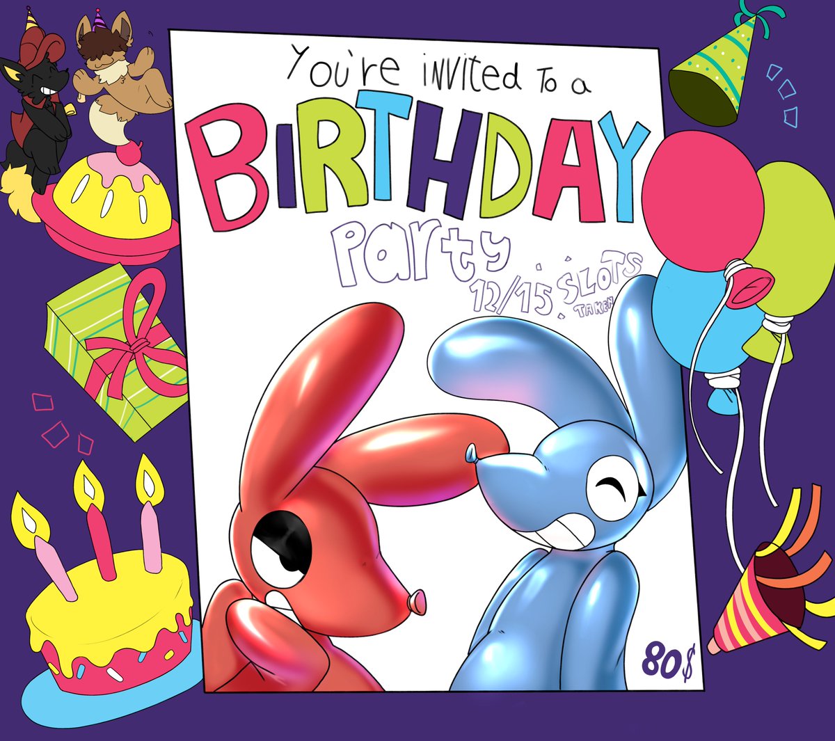 YOOOOU!! Areeee invited tooooo!!  to an [AMAZING!!]  PARTYYY!!  [Sqqkkrrk!]  witthhhh FOOOODD  and [AIR] Loots of fuun!!!!  What's there not to lovee! And better yett!! Eeeveryone is invited!!! [WHILE INVITES LAST]   SOOO [come on IN]
Dooon't worry about the [SQUEAKING] 12/15