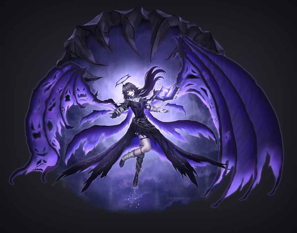 RayleighScale's tweet image. Leysifa, the Fallen Aasimar
DnD Character Illustration