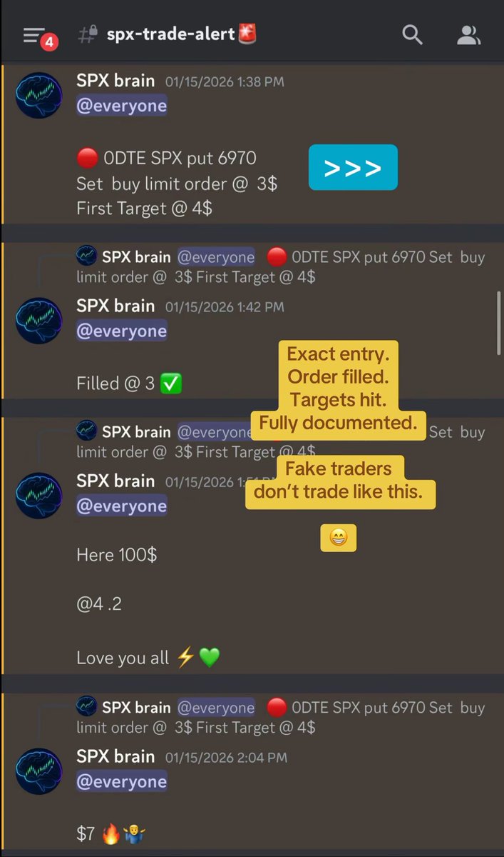 SPXbrain's tweet image. No chase trades here.

Limit order → Fill → Target.
Fully documented 📝

Fake traders hate this setup.

Every trade targets $100 ⚡️

No pennies. No noise.

Results speak louder than hype 😁

$spy $nvda $tsla $meta $stock #OptionsTrading #bills #Broncos