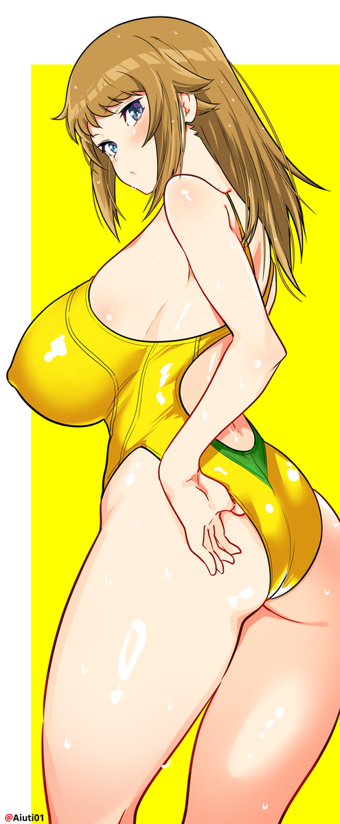 競泳水着髪下ろしフミナ先輩 