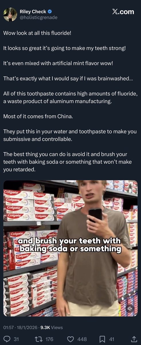 QuackDetector's tweet photo. Raw chicken boy brings us fluoride conspiracies with a dash of racism and a pinch of abusive slurs.
#QuackRiley https://t.co/ig7HiZtYYc