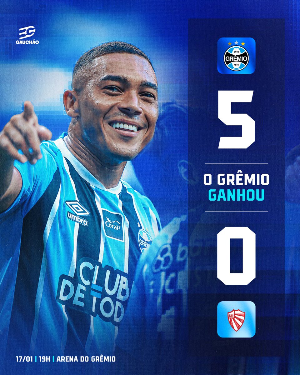 Gremio's tweet image. VAMOS GRÊMIO, ME APAIXONEI POR TI! 💙🇪🇪 #Grêmio 5x0 São Luiz  
Uma baita noite de sábado para o Tricolor: alento pesado da Maior do Sul, atuação de gala dentro de campo e goleada na Arena, com direito a hat-trick de Carlos Vinícius. É MUITO BOM SER GREMISTA! 
#GRExSLU…