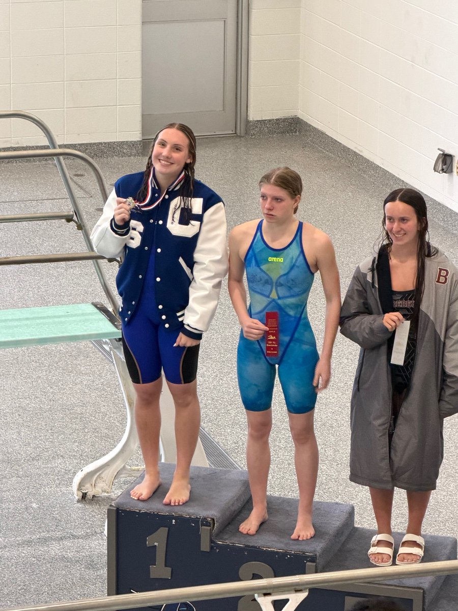 Girls 100 Breast-Katie Countryman is your Circle City Conference Champion with the time of 1:08.37 which is a new BCHS Record AND a Circle City Conference Meet Record. 😤💪