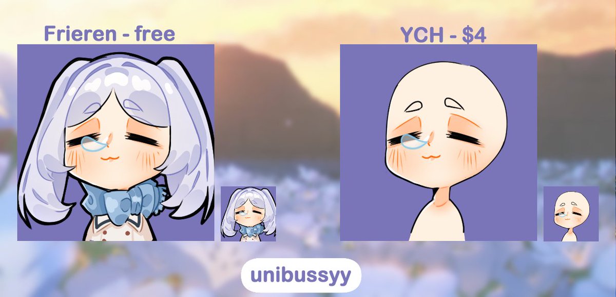 ✦ Frieren emote free!! Or for $4 more and YCH ✦

Claim them on my ko-fi:
✦ko-fi.com/s/dcfe1874ba
Likes &amp; rt's are appreciated¡¡