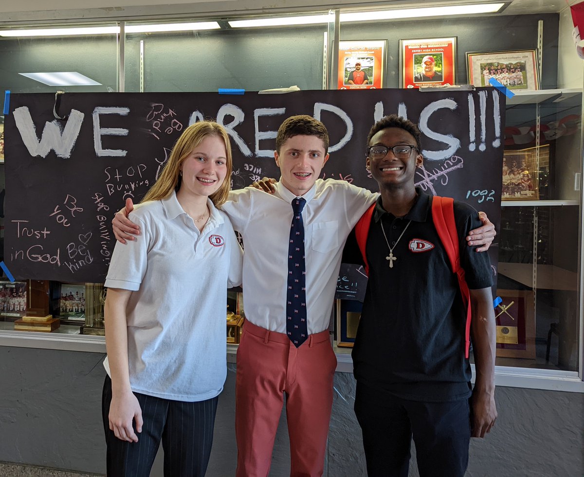 Our Derby High School Cross Country runners show their mettle both on &amp; off the course. Mac Gray (center) finishes 1st Thursday in the DHS Oratorical Contest sponsored by the American Legion, John H. Collins Post. Sofia Rudus (left) places 2nd, while Jeyden Allwood finishes 3rd.