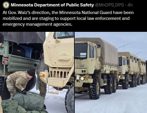 TheWarMonitor's tweet image. At Gov. Tim Walz’s direction, the Minnesota National Guard has been mobilized to support local law enforcement and emergency management. They are prepared to assist with public safety and protect peaceful assembly.