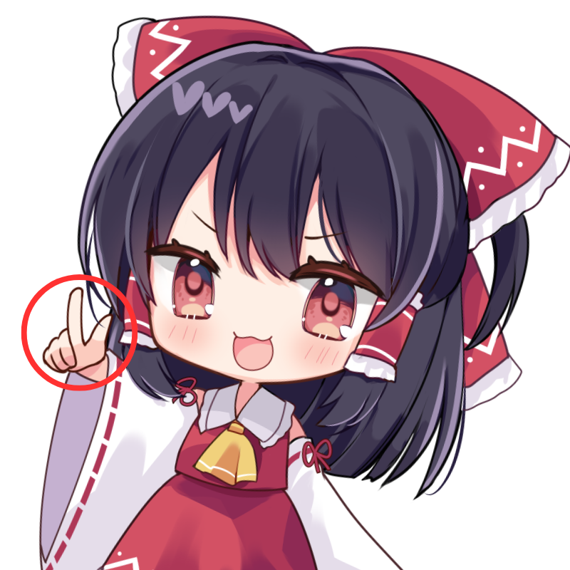 CapsLockYukkuri's tweet image. これ意外と知られてないんですけど、うちのチャンネルのアイコンにいる霊夢ってピースしてるわけじゃなくて銃を向けているだけなんですよね