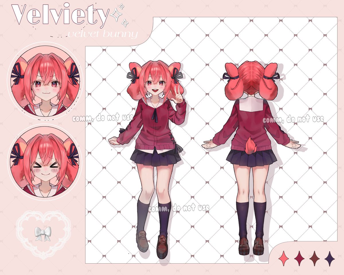cloveri_pgi's tweet photo. Character sheet of @velviety on VGen! (˶˃𐃷˂˶)˚.🎀༘⋆ https://t.co/DbdX6xA7Td