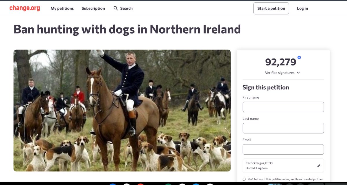 <a href="/Protect_Wldlife/">PROTECT ALL WILDLIFE</a> If anyone can help us get a ban in Northern Ireland we would be very grateful. Please sign and share 🙏❤️🦊 change.org/p/the-northern…