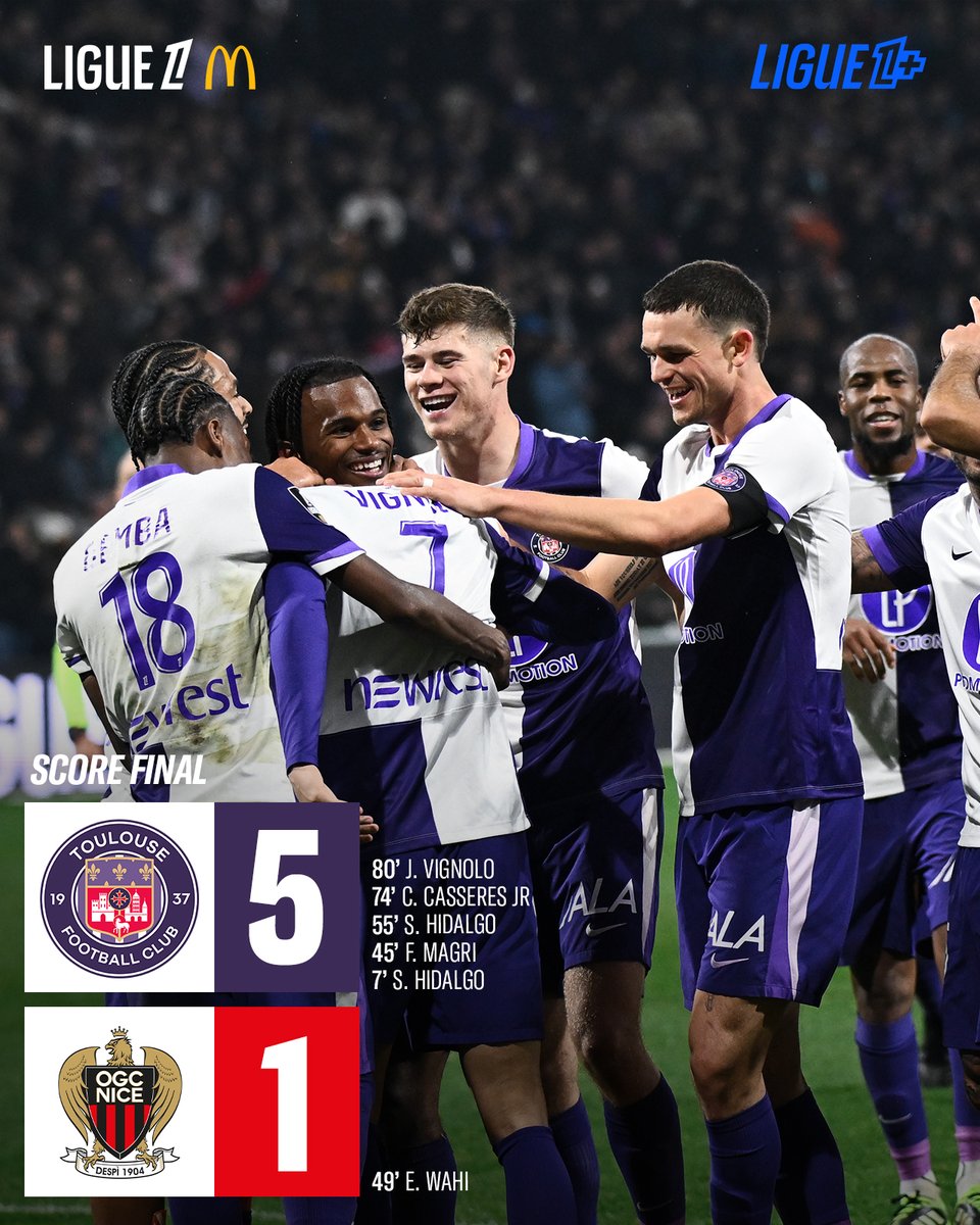 La démonstration toulousaine 🔥🔥

Le <a href="/ToulouseFC/">Toulouse FC</a> fait le show à domicile et s'empare de la 7e place !