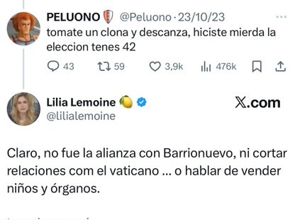 Dr_GaIIardo's tweet image. Lilia Lemoine traicionando a Javier Milei en el momento más difícil de LLA