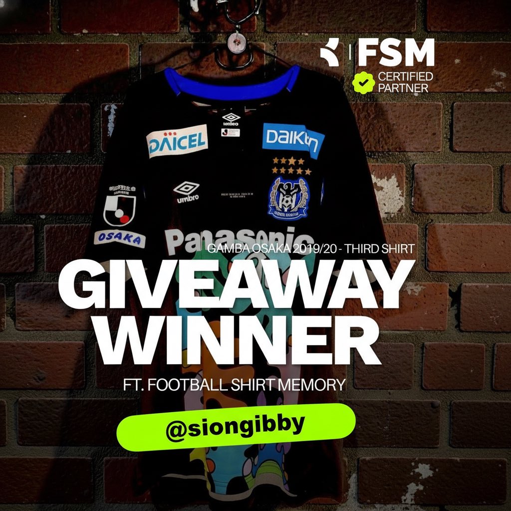 WE HAVE A WINNER! 🚨🇯🇵

Congratulations to siongibby (on Instagram)! 🏆

Thanks to everyone who entered and our partners <a href="/shirtmemory/">FootballShirtMemory</a> 🙌

#KitLegit #GambaOsaka #GiveawayWinner