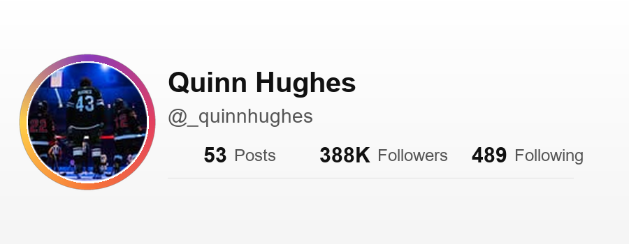 NHLFollowTrack's tweet photo. 👉 _quinnhughes (Quinn Hughes) started following 4 and unfollowed 1:

✅ jjmccarthy (9)
🔗 https://t.co/fw5yKIohcp
✅ meganeugenio (Megan Eugenio)
🔗 https://t.co/8nEvwqhFcS
✅ mininewstead (mini newstead)
🔗 https://t.co/WdDXcv5rXe
✅ whereisdamir1 (Damir)
🔗 https://t.co/eC5wmkGNHX

❌ canucks (Vancouver Canucks)
🔗 https://t.co/hT9Oj7P16s

#Canucks #NHL #NHLGlobalSeries