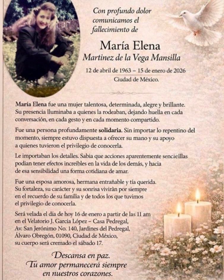Descansa en paz, querida María Elena. Gran reportera y compañera excepcional.