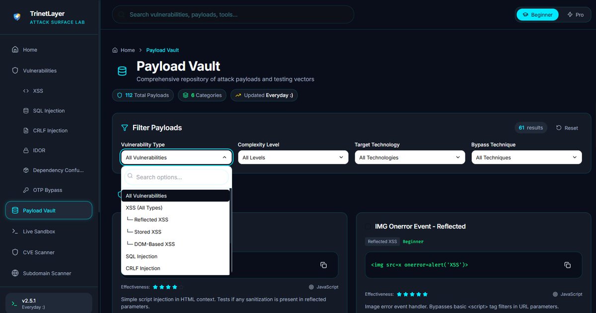 Fabrikat0r's tweet image. Checkout this website by trinet layers it has lots of payloads , tools and study-material - trinetlayer.com