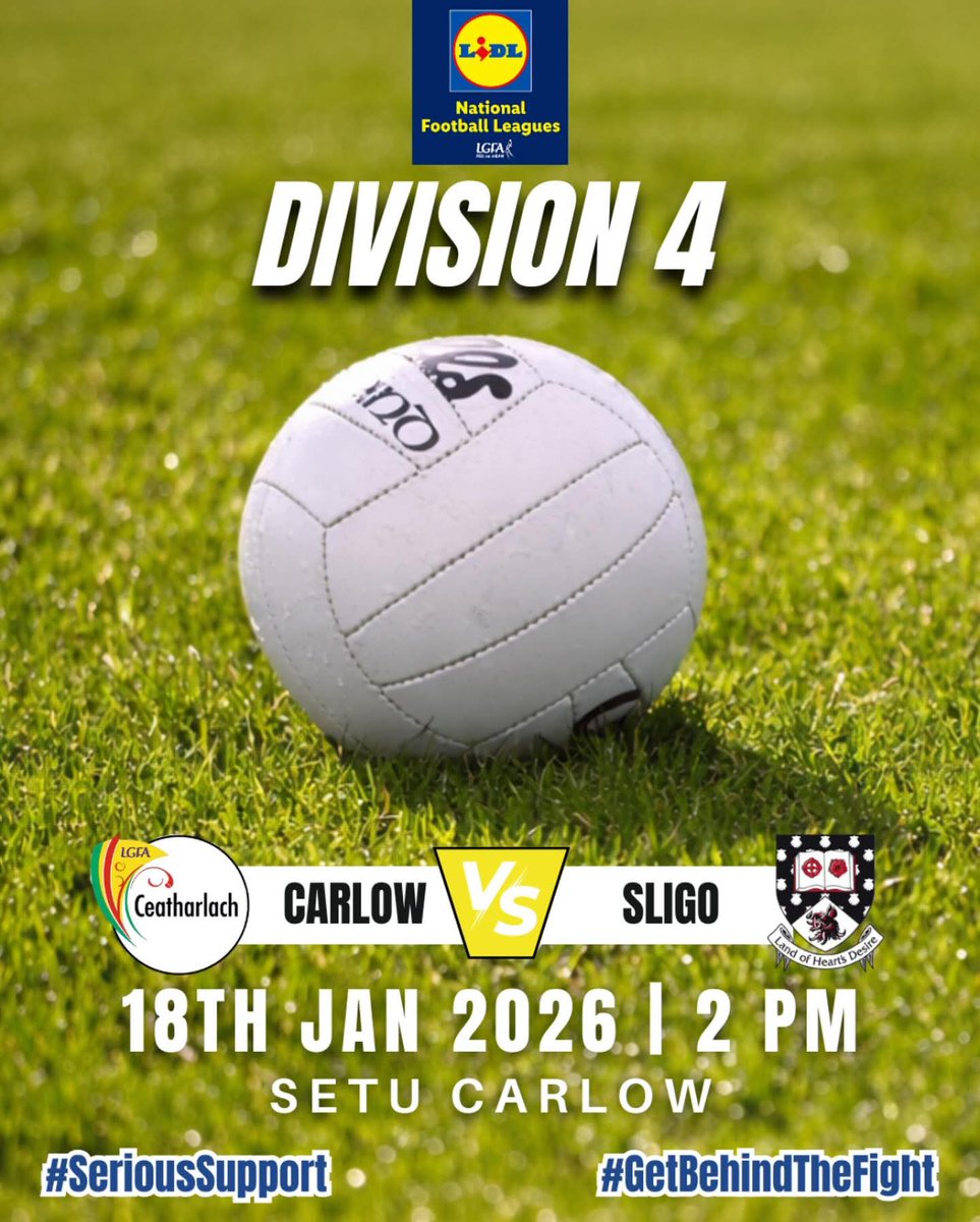 Best of luck, Jade and your <a href="/SligoLGFA/">Sligo LGFA</a> Senior Ladies colleagues for the League opener away to Carlow tomorrow....
<a href="/oceanfmsport/">Ocean FM Sport</a>
<a href="/CoolaPPSligeach/">CoolaPPSligeach</a>