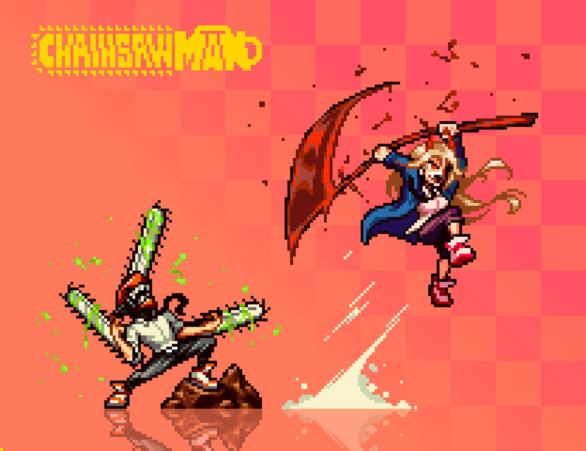 Denji &amp; POWEERRR!

#pixelart #chainsawman