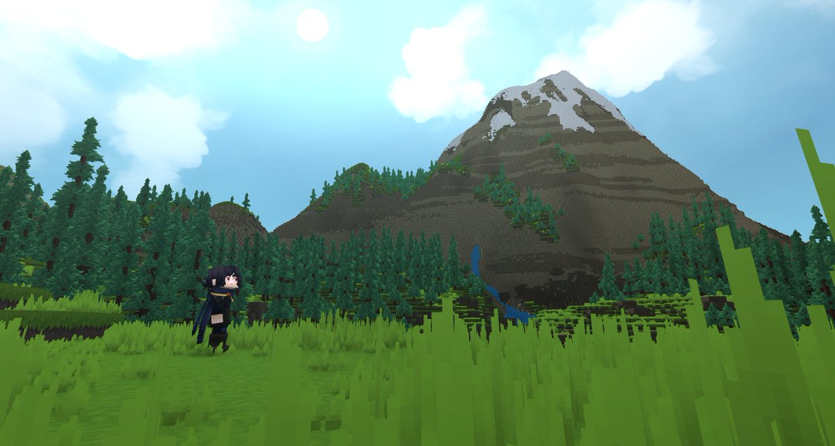 wrapped up my quick mountain build, maybe only 2 hours of messing around with our editor tools! #Hytale