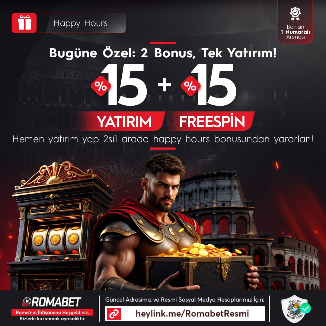 🎁 ROMABET CUMARTESİ ŞÖLENİ 2 BONUS BİR ARADA 🎁

💰 TEK YATIRIMDA İKİ AYRI BONUS HEDİYE !

🔥 %15 NAKİT + %15 FREESPIN

✅ ROMABET GİRİŞ; cutt.ly/YriszT6j

#romabet #denemebonusuverensiteler #denemebonusu #bahistahmin #pusulabet #matbet #betpark #grandpashabet #marsbahis