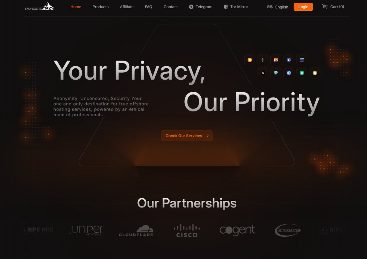 🥷PrivateAlps: A Swiss-based offshore hosting provider focused on privacy  and anonymity, offering VPS, RDP, and dedicated servers with a no-logs  policy, DMCA immunity, and encrypted infrastructure for users seeking  minimal surveillance and