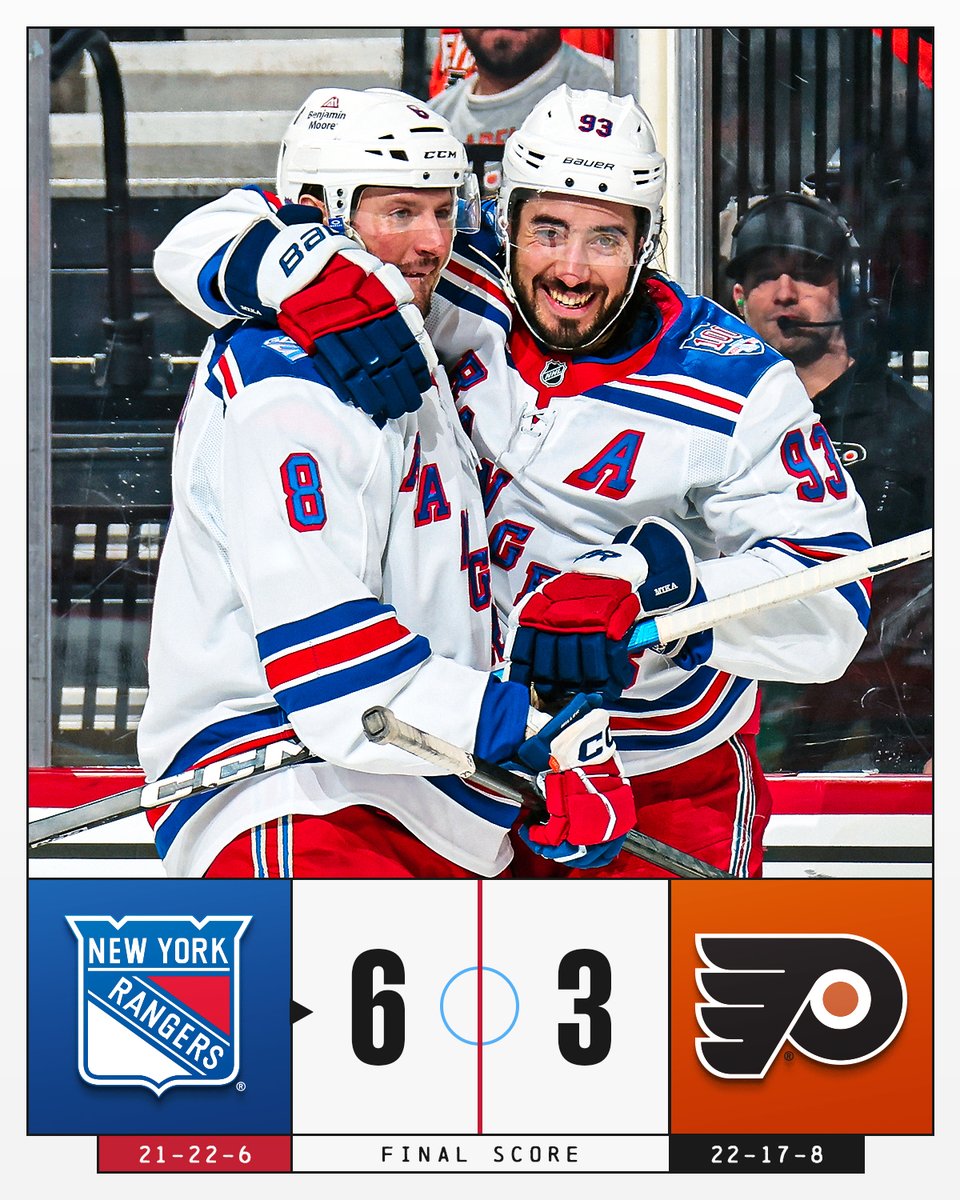 NHL's tweet photo. A Mika Zibanejad hat trick fuels the @NYRangers to victory! 🧢 https://t.co/5u6ae0gPpg
